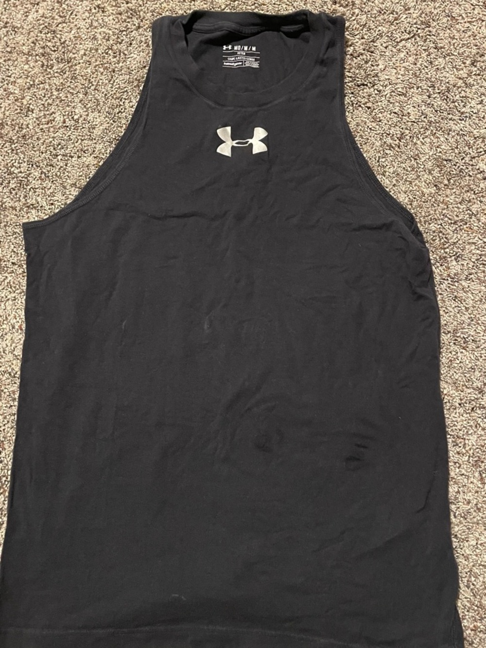 Under Armour Black Tank with Silver Logo